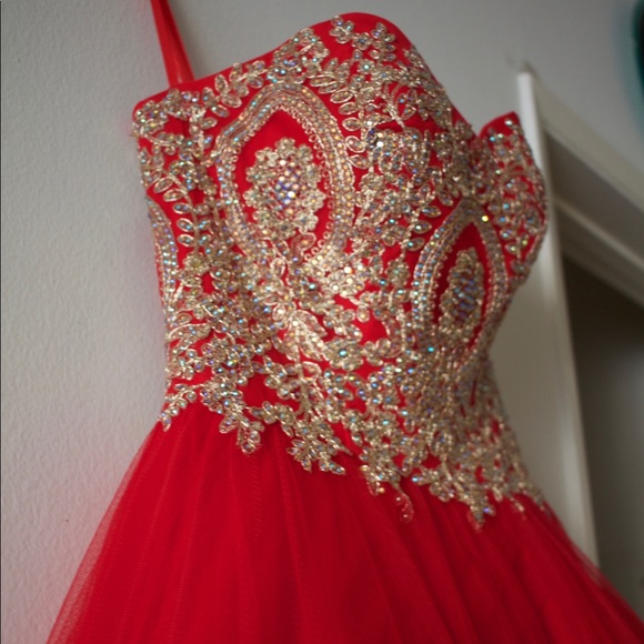 Debutant Red Ball Gown - Picture 1 of 6